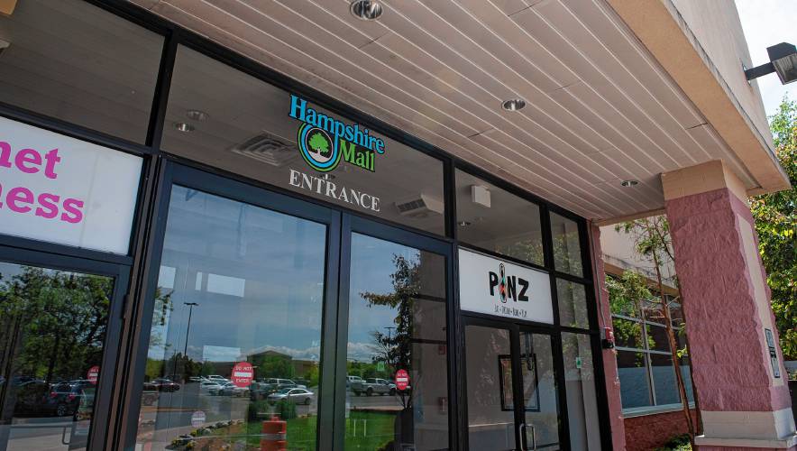 An entrance to  Hampshire Mall in Hadley on Monday afternoon. A foreclosure auction is set for the longtime mall at 367-375 Russell St. for June 20 at 11 a.m., according to a legal advertisement in Wednesday’s Gazette. 