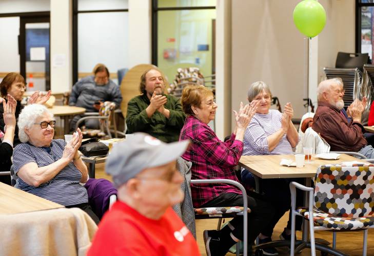 Audience members applaud as the Jazzers from Berkshire Hills Music Academy perform Thursday afternoon at the South Hadley Council on Aging.